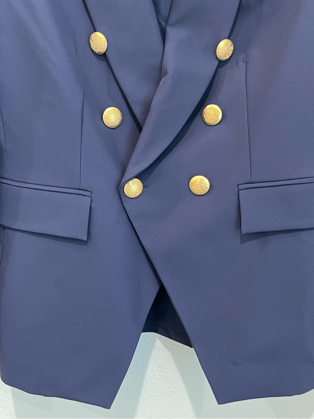 Quince Navy Double-Breasted Blazer with Gold Buttons - Picture 6 of 10